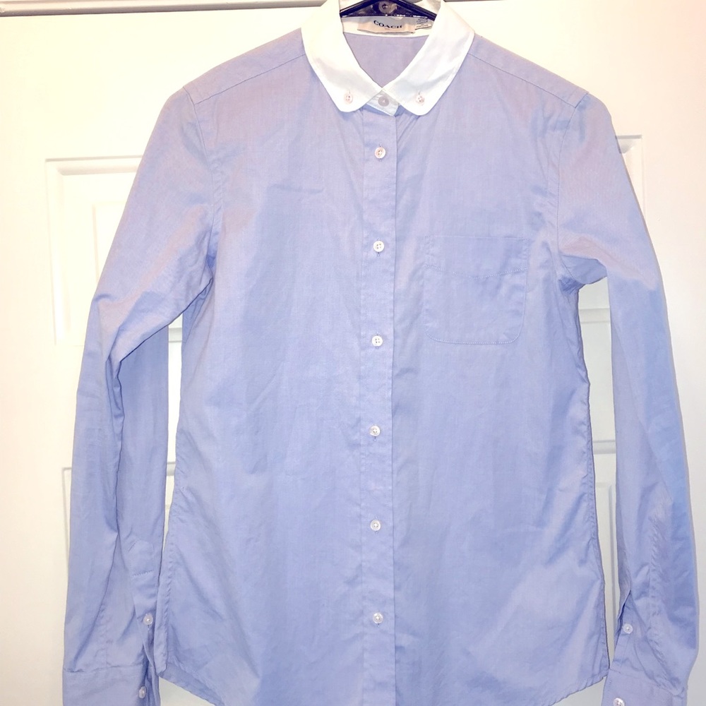 Coach Women’s Size 2 Blue Oxford Button Down